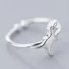 100% 925 Solid Real Sterling Silver Women Lady Jewelry Dinosaur Ring Öppning Size 5 6 7 Love Gift Girls Lady1275i
