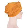 Etniska kläder kvinnor muslimsk knut twist huvud turban wrap cancer cancer kemo islamisk arab cap hatt håravfall motorhuven beanies hijab headscarf