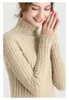 Women's Sweaters Pure Mountain Cashmere Sweater Semi-high Neck Pullover Bottoming In Autumn And Winter Thick Gold Wire Twist