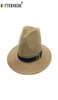Papillon plage chapeau de paille marron femmes hommes à large bord élégant Panama chapeau Fedora femme décontracté à la mode été soleil chapeaux 1055776