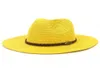 Summer Panama Straw Hats for Women Men Jazz Fedoras Big Brim Beach Cooling Sun Hat Oddychający elegancki damski kapelusz imprezowy Whole2457566