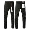 Jeans Púrpuras Moda Para Hombre Biker Rasgados Negros Slim Fit Bikers Denim Para Hombres Moda Pantalones Negros Para Hombre