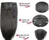 1628 cali 10pcs Zestaw 200G 100 Brazylijska Remy Clipin Human Hair Extensions Clips Pełna głowa Naturalna prosta 5149162