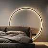 Nordisk lyx cirkulär vägg lampa sovrum sovrum vardagsrum bakgrund dekoration vägg ljus designer atmosfär led belysning