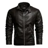 Chaqueta de cuero de moda para hombre, chaqueta de lana delgada para motocicleta de otoño, abrigo para hombre, chaqueta de cuero de PU informal para motorista al aire libre de primavera 231226