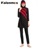 Sätt badkläder Kvinnor Arabiska blygsamma muslim Islamiska baddräkt Swim Wear Burkini Hooded Hijab Swim Surf Wear Sport Full Suit for Swimming