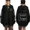 자신의 디자인 브랜드 /사진 zip up hoodies custom men 여자 텍스트 DIY 프린트 지퍼 스웨트 셔츠 느슨한 캐주얼 재킷 코트 231226