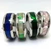 Intero 30 Pz 8 MM Rosa verde blu shell 316L acier anelli in acciaio inossidabile gioielli anello per dito comodo fit242T