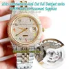 eternity Latest version Rainbow Arabic Diamonds Dial SA3255 Automatic 86409 126334 126333 Mens Watch Two Tone Strap Iced Out Full 228j