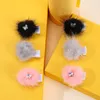 Akcesoria do włosów 6pcs Faux Fur Spininy do włosów dla dzieci słodkie dziewczyny klipsy barrettes moda dzieci zima pluszowe nakrycia głowy