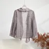 Kvinnorjackor Miyake veckade ren färg Fashion Coat Högkvalitativ eleganta toppar Cardigan 2023 Spring Summer Slim Office Lady Shirts