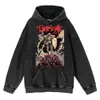 Anime Berserk Hoodie Sweatshirts Vintage Siyah Erkekler Giyim% 100 Pamuk Asit Yıkama Hoodies Kadın Hip Hop Y2K Giysileri Büyük Boy