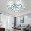 Plafonnier LED en cristal avec anneau créatif moderne, en acier inoxydable, pour hall, salle à manger, chambre à coucher, salle d'étude, luminaires décoratifs