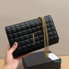 Envelope Chain Shoulder Bag Leather Fashion Letters Magnetic Button Golden Hardware Clutch Wallets Designer Flap Crossbody Bags