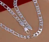 Fashion Sterling Unisex 3 1Chain Chain Necklac Link Italy Xmas Fine Top Quality 925 Silver 8mm 18inch Necklace For Men Women N01821126427