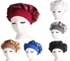 2018 Moda a fascia larga in tessuto di raso Cofano da donna Morbido elasticizzato Notte Sonno Cappello Protezione per la perdita dei capelli Avvolgimenti per la testa16532583110