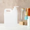 Bottiglie di stoccaggio 2 contenitori per cosmetici per il lavaggio del corpo da 5 litri Contenitore a spinta Dispenser per bottiglie di sapone bianco