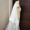 Véus nupciais brilho lantejoulas laço 2 camadas véu de casamento duas camadas 118 "de comprimento com blush tamanho feito sob encomenda