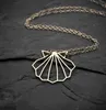 Geometriska origami Sea Clam Shell Halsband Nautiska Ariel sjöjungfru Conch Seashell Pendant Chain Halsband för Ocean Beach Party Gift7865131