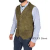 Heren Pak Vest Single-breasted Suede Vesten Gentleman Punk Party Jas Mouwloos Jasje Chaleco Hombre