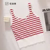 2024 Designers Tanks Knit Vest Pulls T-shirts Designer Lettre rayée Tops sans manches Knits Fashion Style Ladies Pull Croptop