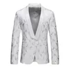 Men's Suits Men Fashion Slim Fit Suit Jacket Skinny Tuxedo Casual Blazer Floral Jacquard Shawl Lapel Costume Wedding Party Prom Mens Blazers