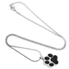 Black Dog Paw Shape Stainless Steel Cremation Jewelry Urn Pendant Necklace Pet Memorial jewelry 300L