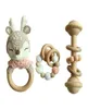 Ins Wood Crochet Deer Baby Teether Newborn Dummy Holder Clips Clips Beaclets Bracelets Cute Sother Chain Infants Rattle Teathe1573544