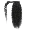28 30 Inches Kinky Curly tail Human Hair Wrap Around Remy tails Clip in 231226