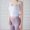Yoga Outfit Nova Alta Elasticidade Strap Fitness Terno Esportes Beautif Back Bra com Peito Pad Long Tank Top para Mulheres Gota Entrega OTXN4
