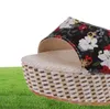 Sandali Summer Beach Boho Floral Wearge Women Wear Cingle Platform Shoes Woman Teli alti Sandalias Mujer 20217376398