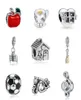 925 Sterling Silver Dangle Charm Alliage Maison Livre Musique Café Pomme Pendentif Perles Perle Fit Charms Bracelet DIY Bijoux Accessoires1514154
