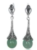 RARE 925 ARGENT STERLING NATUREL VERT GEM PERLES MARCASITE BOUCLES D'OREILLES 145quot3552931