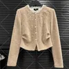 Femmes tricots hiver automne cachemire laine perle diamant pull veste à volants col rond Mohair tricot Cardigan femmes tricots manteau