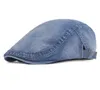 Mode nouveaux hommes femmes Denim béret gavroche Ivy casquette lavé tissu détresse avant chapeau plat conduite casquette à visière goutte 7218610