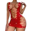 Robes décontractées Sexy Creux Mini Pour Femmes Mesh Strass Streetwear Baby Doll Robe Y2K Costume Party Club Élégant Slim Dos Nu