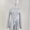 Casual Dresses 2023 Lady Midi Women Dress Oil Painting Printing Full Sleeve Vintage Folds Lace-up High Quality For Holiday