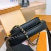 Designer mode kvinnor axelväska paris klassisk präglad bokstav crossbody väskor vävda axelband plånbok äkta läder stor kapacitet mahjong väska+myntpåse