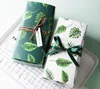 Gift Wrap Green Leaf Biscuit Paper Box Cookies Cupcake Candy Boxes Chocolates Macaroon Packing 100pcs/lot