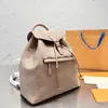 Borsa di design della migliore qualità Zaino da donna da uomo Zaino da viaggio Classico stampato in tela rivestita in parquet Cartella in vera pelle Ritorno a scuola Semestre primaverile