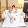 Quality Embroidery Car Cushion and Quilt Dual-Use Cars Cushion Office Lunch Break Airable Cover Sofa Cushion Nap Pillow Blanket Wholesale