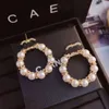 Earrings Womens Pearl Vintage Charm Classic Designer Hoop Boutique Box Packaging Gold Plated Gift Earrings