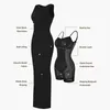 Crew Neck Shaper Dress Built-in Shapewear Bra 9 in 1 Sleeveless Casual Summer Midi Bodycon Dress with Zipper Body Shapers 231225