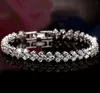 Luxus Österreich Glänzende Kristall Armbänder Echtes 925 Sterling Silber Charms Armband Zirkon Diamant Römischen Tennis Link Armband Jew6740800