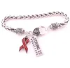 Multicolore clouté avec du ruban de cancer du sein en cristal étincelant et un bracelet pendentif à breloque fort et magnifique Lobsterclawclasps1069317