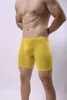 Underpants Ropa Inerior Hombre Men Underwear Ice Silk Pajama Pants U Convex Pouch Long Boxer Unterhosen Herren Fitness Shorts Erotic