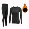 Fanceey O Neck Shirt Base Donna Intimo termico Mutande lunghe per donna Abbigliamento termico Seconda pelle Inverno Tuta termica femminile 231226
