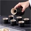 Bar Tools Japanese Style Ceramic Sake Pot Cups Set Ornament Drinkware With 6 Crafts Gift For Cupboard Cabinet Tea Party Der Office D Dhhmo