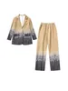 Pantaloni a due pezzi da donna Tasche Tie Dye 2 Set da donna Manica lunga con scollo a V Set Moda Casual Semplice Street Style Accogliente 2023 Autunno Abito sottile