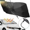 Sunshade uppgraderat tillfälligt fönster solblockare främre bil vindrutan solskugga paraply de flesta fordon med 360 ° rotation böjbart handtag vik